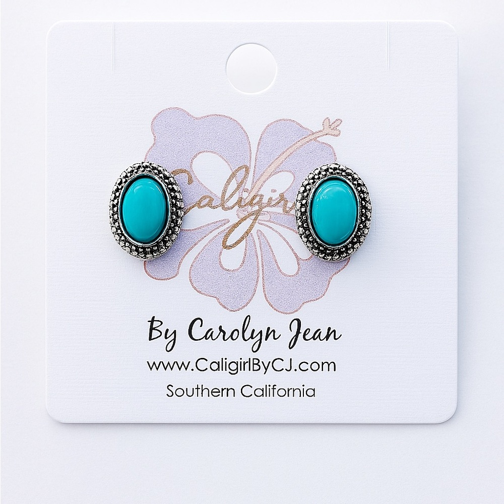 Caligirl Blue and Silver Southwestern Earrings, NWT